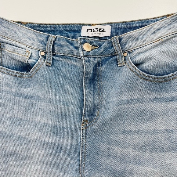 Rsq jean high rise straight leg women size 27 rips at the knees and raw hem - Picture 3 of 12